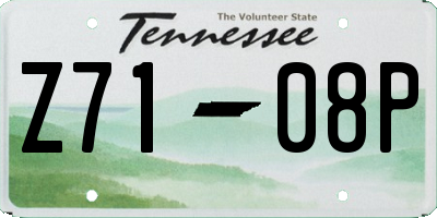 TN license plate Z7108P