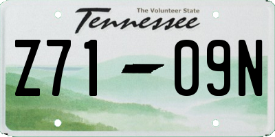 TN license plate Z7109N