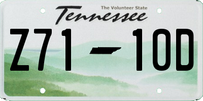 TN license plate Z7110D