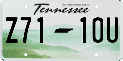 TN license plate Z7110U