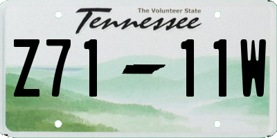 TN license plate Z7111W
