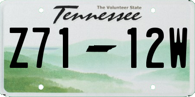 TN license plate Z7112W