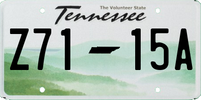 TN license plate Z7115A