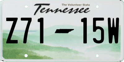 TN license plate Z7115W