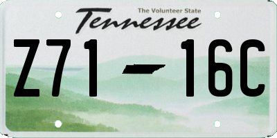 TN license plate Z7116C