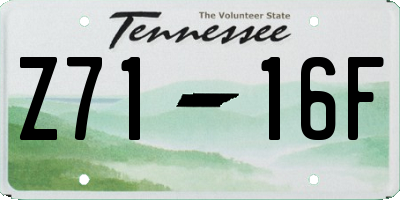 TN license plate Z7116F