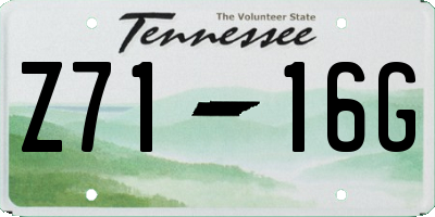TN license plate Z7116G