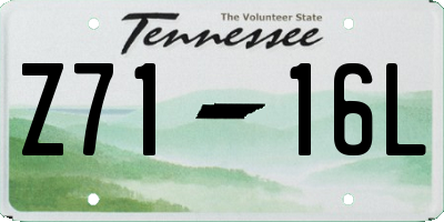 TN license plate Z7116L