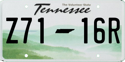 TN license plate Z7116R