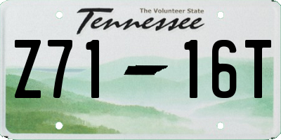 TN license plate Z7116T