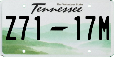 TN license plate Z7117M