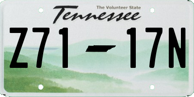 TN license plate Z7117N