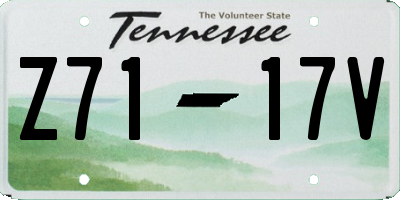 TN license plate Z7117V