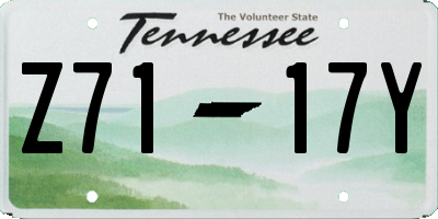 TN license plate Z7117Y