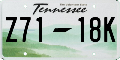 TN license plate Z7118K