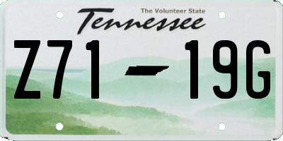 TN license plate Z7119G