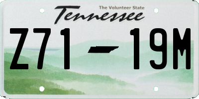 TN license plate Z7119M
