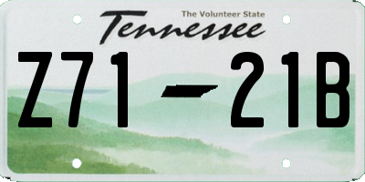 TN license plate Z7121B