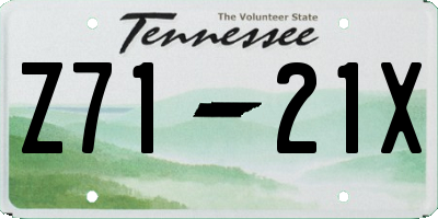 TN license plate Z7121X