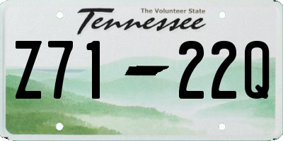 TN license plate Z7122Q
