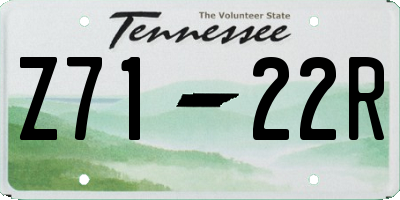 TN license plate Z7122R
