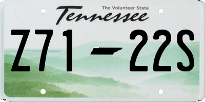 TN license plate Z7122S