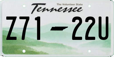 TN license plate Z7122U
