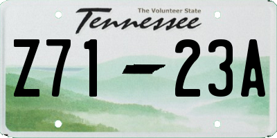 TN license plate Z7123A