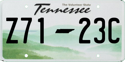 TN license plate Z7123C