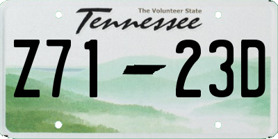 TN license plate Z7123D