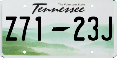 TN license plate Z7123J