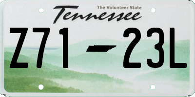 TN license plate Z7123L