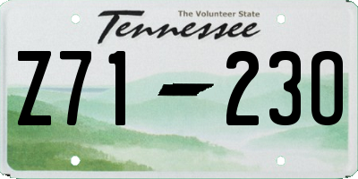TN license plate Z7123O