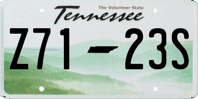 TN license plate Z7123S