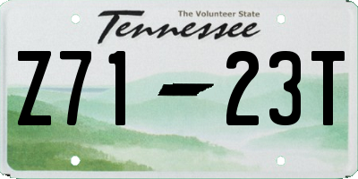 TN license plate Z7123T