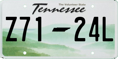 TN license plate Z7124L