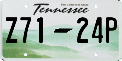 TN license plate Z7124P