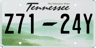 TN license plate Z7124Y