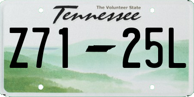 TN license plate Z7125L