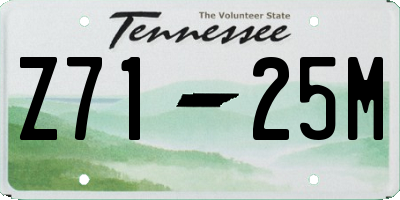 TN license plate Z7125M