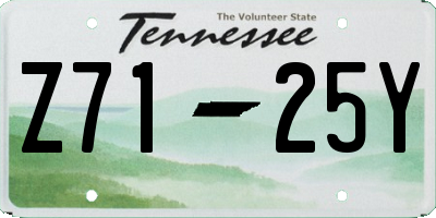 TN license plate Z7125Y