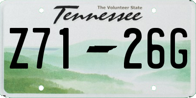 TN license plate Z7126G
