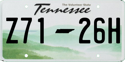 TN license plate Z7126H