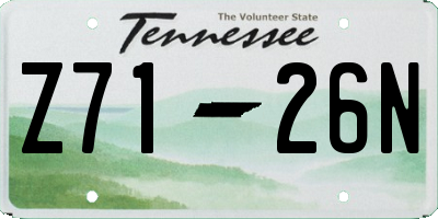 TN license plate Z7126N