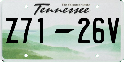 TN license plate Z7126V