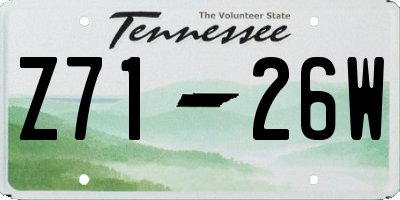 TN license plate Z7126W