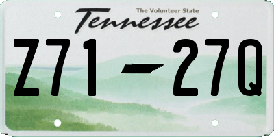TN license plate Z7127Q