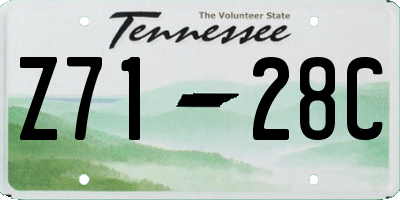 TN license plate Z7128C