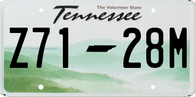 TN license plate Z7128M