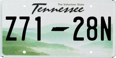 TN license plate Z7128N